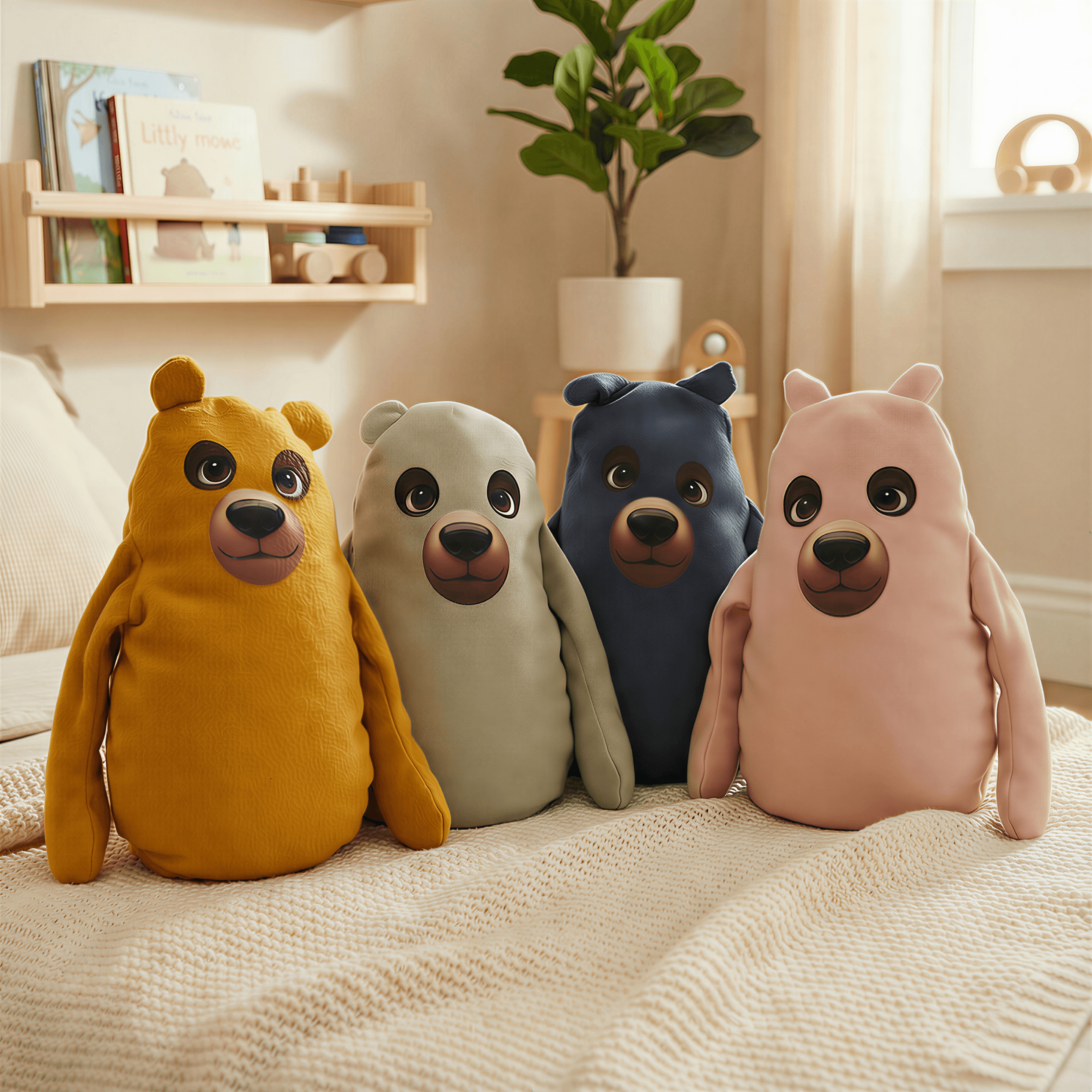 TungeBjarne i alle fire farver - karry, mint, marineblå og dusty rosa